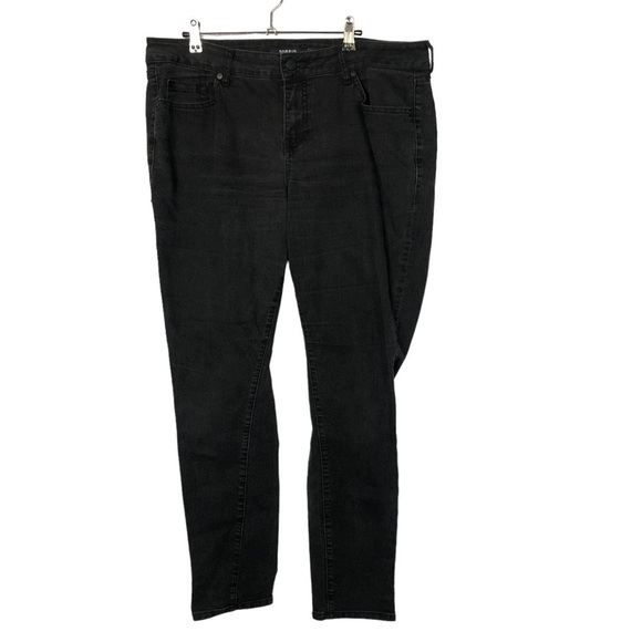 Torrid Curvy Skinny Black Dark Wash 16 - Picture 2 of 5